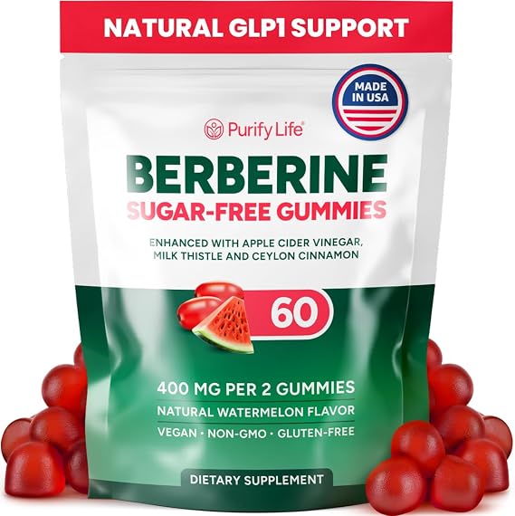 Sugar-Free Berberine Gummies GLP-1 Support Supplement for Digestive Balance