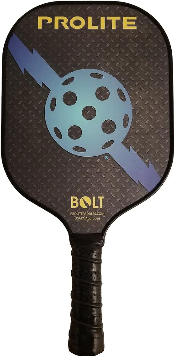 PROLITE Bolt Pickleball Paddle - Light Weight - Powerful - Carbon Fiber Facing for Superior Ball Placement - Polypropylene Honeycomb Core - Micro Matte Edge Guard - USAP Approved
