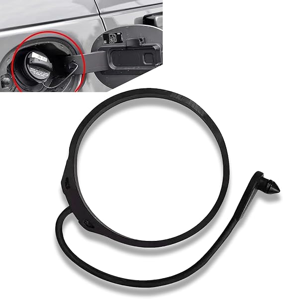 Gas Cap, Rubber Fuel Cap Anti-lost Rope, Fuel Filler Cap Traction Connection Line, Close Fit Replacement LR029165, Compatible with Land Rover Aurora Discovery 3/4 Sport 2 Range Rover (Black)