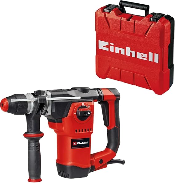 Einhell Electric SDS Dill 1600W, 4.5J Impact Force, 4 Functions - Drilling | Impact Drilling, Chiselling with and Without Lock, 32mm Concrete Drilling Capacity Rotary Hammer Drill TE-RH 32-1600 4F