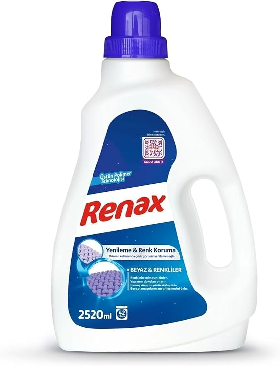 Renax Sıvı Çamaşır Deterjanı Renkliler ve Beyazlar İçin 2520 ml