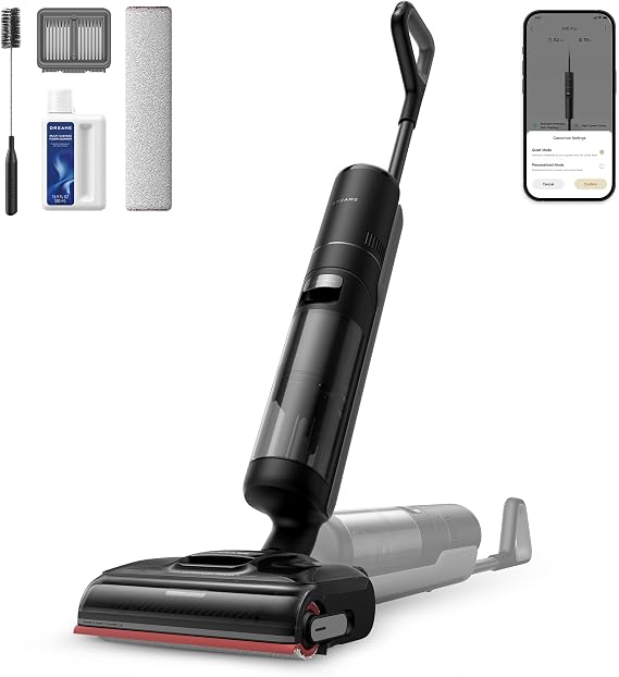 dreame H15 Pro Wet and Dry Vacuum, AI Robotic Arm, Triple Edge Coverage, Black | 21000 Pa Suction, 0 Tangle, Immersive 100°C Brush Wash, 5min 90°C Drying, 180° Lie-Flat, App Control