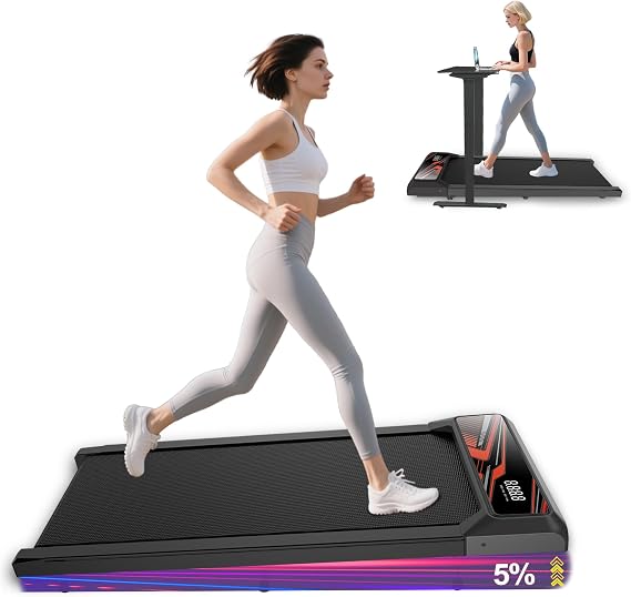 Maicifi Walking Treadmill Pad with Incline - 2.5HP Low Noise Under Desk Treadmill,Walking Portable Pad with Handle Bar, 3 in 1 for Home, Remote Control with LED Screen 270Lbs Weight Capacity