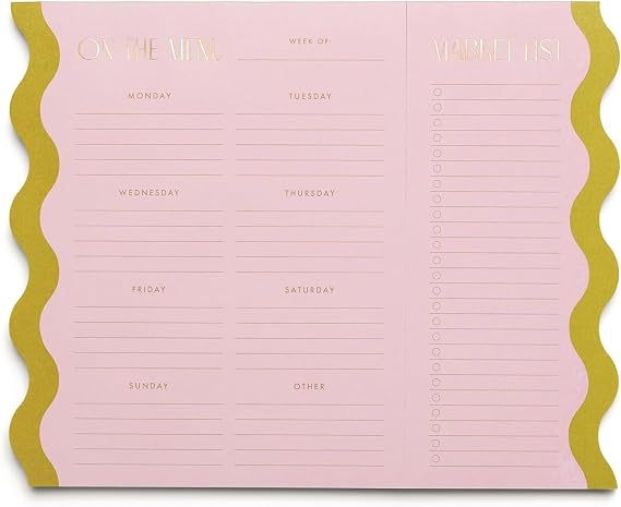 DesignWorks Ink Magnetic Weekly Meal Planner, Pink & Chartreuse, 60 Sheets