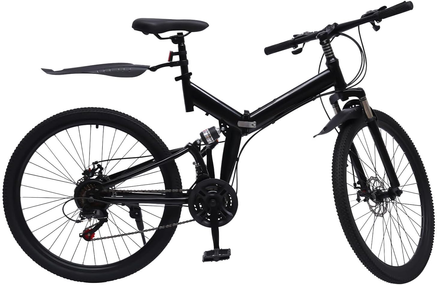 Folding Mountain Bike 26" 21-Speed Foldable Mountain Bicycle Folding Bikes Mens Mens Mountain Bike Mountain Bikes for Adults Full Suspension Disc Brake Bicycle