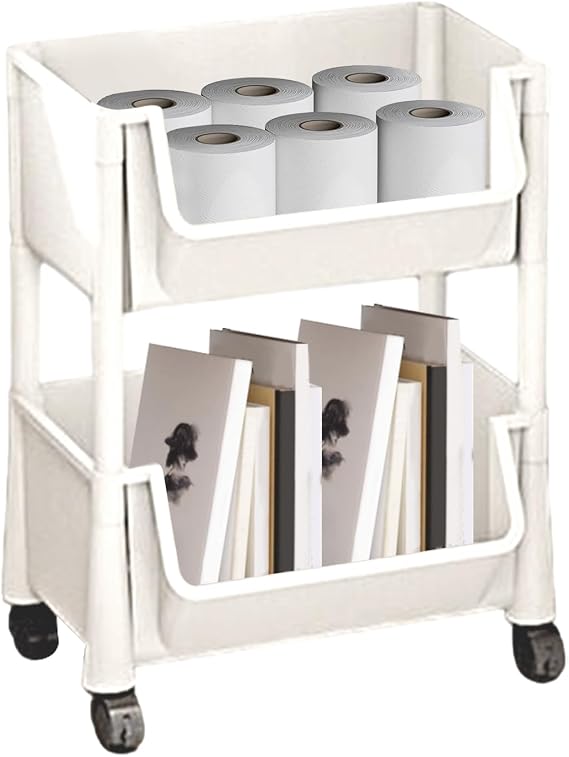 2/3/4 Tier Rolling Utility Cart Organizer - Mobile Storage Shelf With Lockable Caster Wheels, Stable And Sturdy Rolling Storage Carts, Multifunctional Utility Cart, For Kitchen Dining Room Living Room