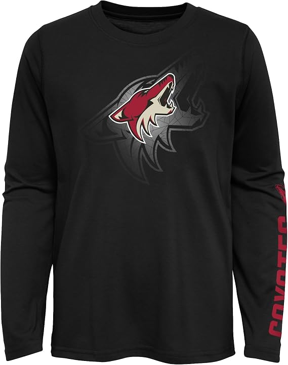 Outerstuff NHL Teams Boys Youth Long Sleeve Black Logo T-Shirt (8-20)