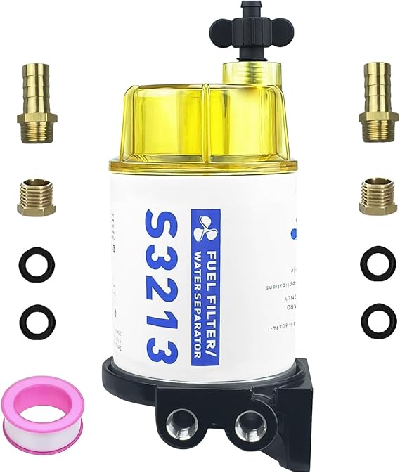 S3213 Marine Fuel Water Separator Filter Assembly | Fit for Yamaha Mercury Racor Sierra Suzuki Outboard, Replaces S3213, 18-17928, 35-809097, 35-60494-1, 18-7932-1