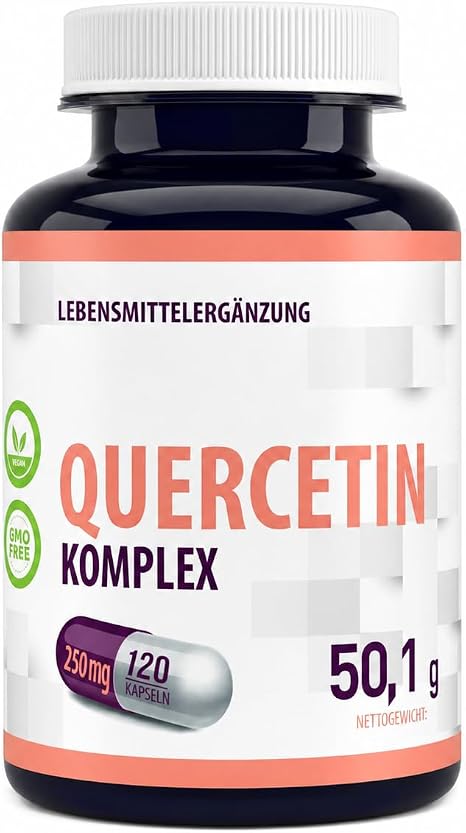 Hepatica Quercetin Complex 500 mg per Serving High Dose No Fillers 120 Vegan Capsules Tested by Independent Laboratory