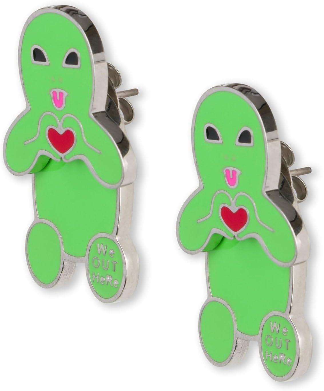 RIPNDIP Alien Loves Earring Set Green