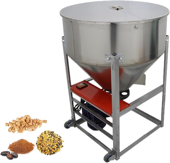 330lbs Dry Powder Mixer Mixing Machine Feed Blender for Food Particle Granular Mixer Stainless Steel 4KW 110V 1720 RPM