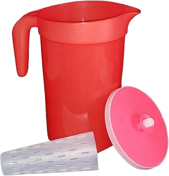 Tupperware 1 Gallon Pitcher with Infuser Emberglow Red