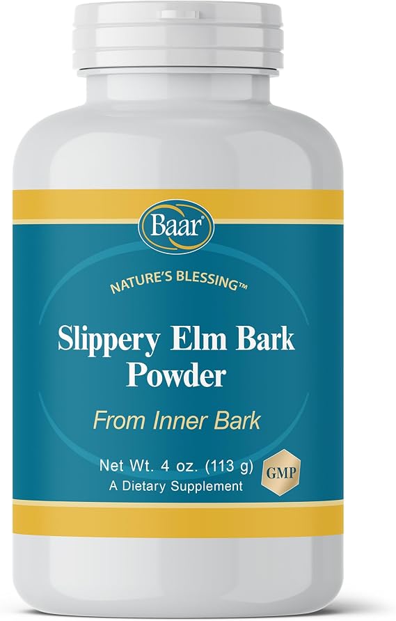 Baar Slippery Elm Bark Powder, 4 oz | Finely milled powder, herbal ingredient, versatile preparation, easy measuring