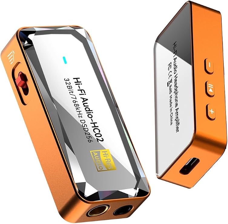 USB C DAC Headphone Amplifier, CS43198 HiFi Dongle with 3.5mm & 4.4mm Output, Portable Amp, DSD256 32Bit/768kHz for IEM, Wired Earphones, Laptops and PCs