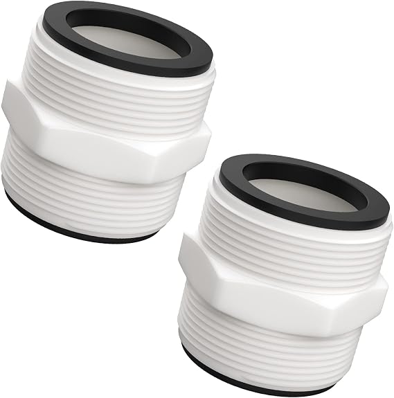 PalpitateC Pool Split Hose Connector Compatible with Intex Coleman Swimming Pump 1.5 Inch Pool Hose Extender with 2 L Rings Gaskets, Coleman&Intex Above Ground PoolHose Connector Parts - 2 Pack