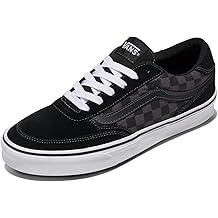Vans Men's Brooklyn LS Sneakers Checkerboard Black and Asphalt 6