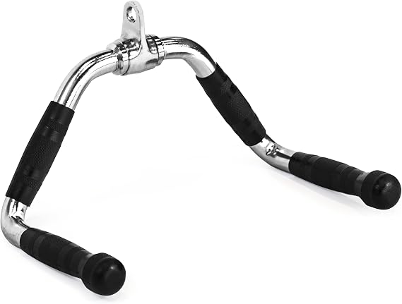 Bells of Steel Multipurpose Bar LAT Pull Down Attachment Close Grip, Cable Attachments for Gym Machines with Carabiners, 25mm Diameter