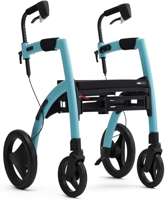 Rollz Motion 2, rollator and wheelchair in one aid (blue)