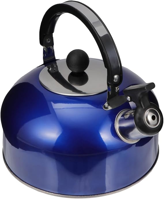 STOBAZA Whistling Tea Kettle Stainless Steel Stove Top Tea Kettle with Ergonomic Handle 2.1 Quart Boiling for Home Kitchen Coffee and Daily Drinks