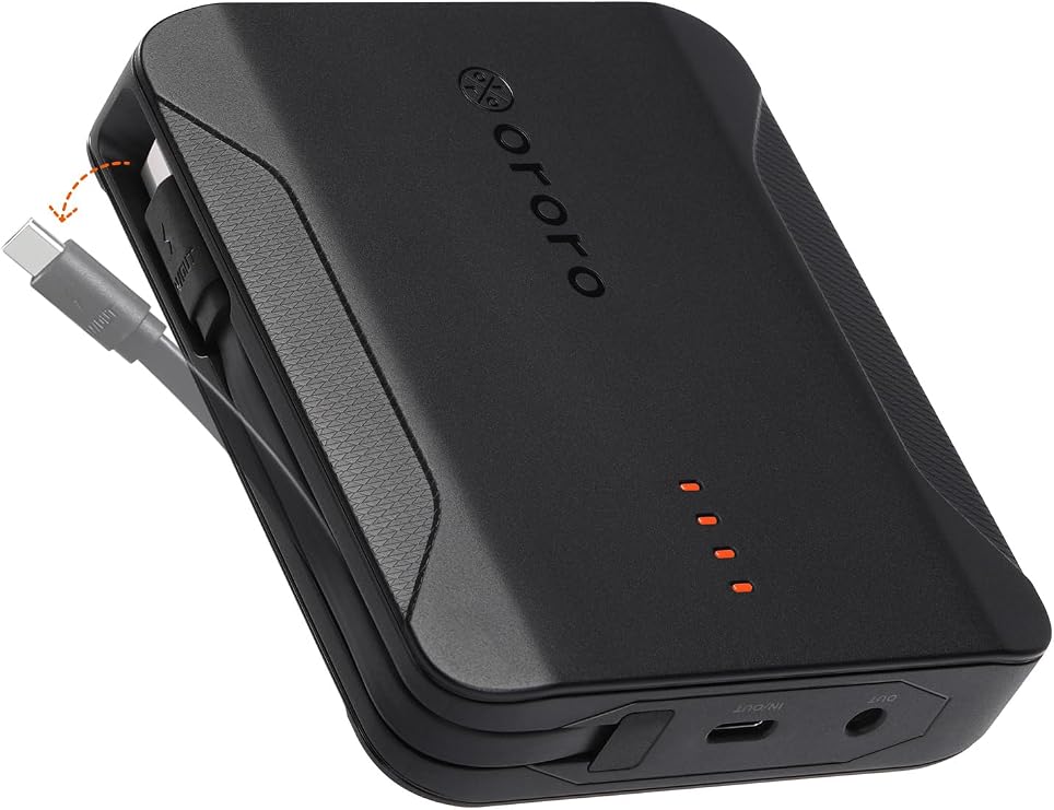ORORO [All-New] USB-C 30W Fast Charging Battery with Built-in Cable, Large Capacity Battery for Heated Vests, Heated Jackets and Heated Hoodies