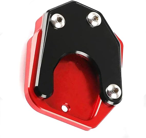 Parking Stand Motorcycle Accessories Kickstand Sidestand Side Stand Enlarger Plate Pad For H-ONDA CB400 2002-2007 2008 2009 2010 2011 2012 2013 2014 2015(Black- Silver)