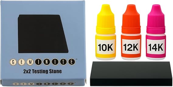Gold Testing Kit 10k 12K 14K Acid Solutions with 2x2 Test Stone Precious Metal Tester Real/Fake Check Analysis Kit.