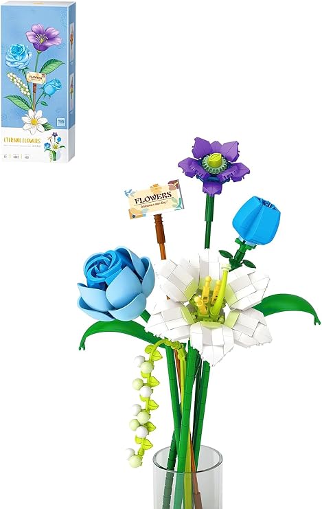 Vagonlife Loz Decorative and Collectible Flower Bouquet 488 Piece Flower Model Making Set FFLZ-4602