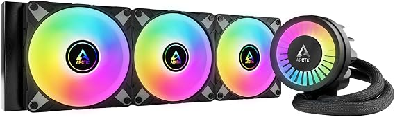 ARCTIC Liquid Freezer III 360 A-RGB - Water Cooling PC, All-in-One CPU AIO Water Cooler, Intel & AMD compatible, efficient PWM-controlled pump, fan: 200-1800 rpm, LGA1851/1700 Contact Frame - Black