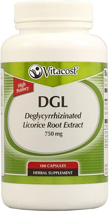 Vitacost DGL Deglycyrrhizinated Licorice Root Extract -- 750 mg - 100 Capsules