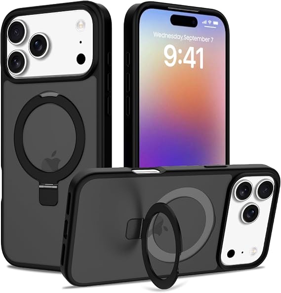 Eastinbox iPhone 17 Pro Case Phone Cover for iPhone 17Pro, Stand Black