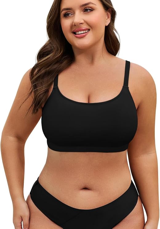 Plus Size Bikini Top for Women Large Bust Swim Tops Sports Swim Bra