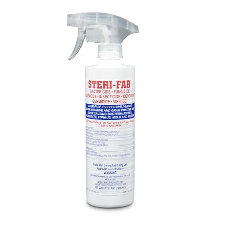 Steri-fab All-in-One Disinfectant & Insecticide Spray Kills Bed Bugs, Fleas, Mites, Roaches, Viruses, Fungi, Odors Quick-Drying, Non-Residual, 16 Ounce Sprayer Bottle
