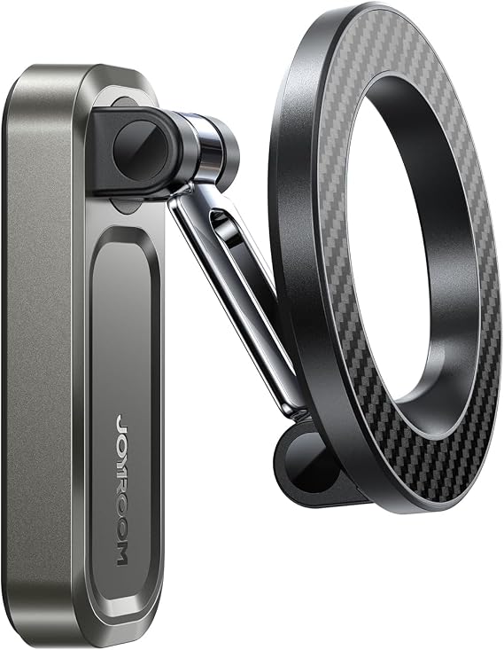 JOYROOM Upgraded Double-Fold Magnetic Golf Cart Phone Holder, Golf Gifts for Men Him Golfers dad, Golf Cart Accessories Compatible with MagSafe iPhone 17-12 for Club Car, Bare Titanium