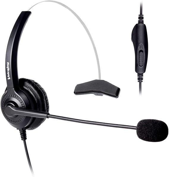 VoiceJoy Headset Headphones + Adjustable Volume + Mute Control for Cisco IP Telephone 7940 7970 8841 8851 8861 8941 8945 8961 9951 9971 and All Series