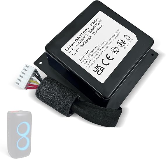 Replacement Battery Compatible with JBL PartyBox 100 Portable Wireless Bluetooth Party Speaker, Replacement for SUN-INTE-260 Battery,14.4V, 2600mAh