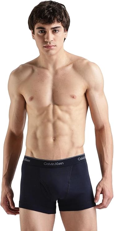 Calvin Klein Cotton Classics 3-pack Trunks (Shoreline/Snow Heather/Lively Teal, Small)