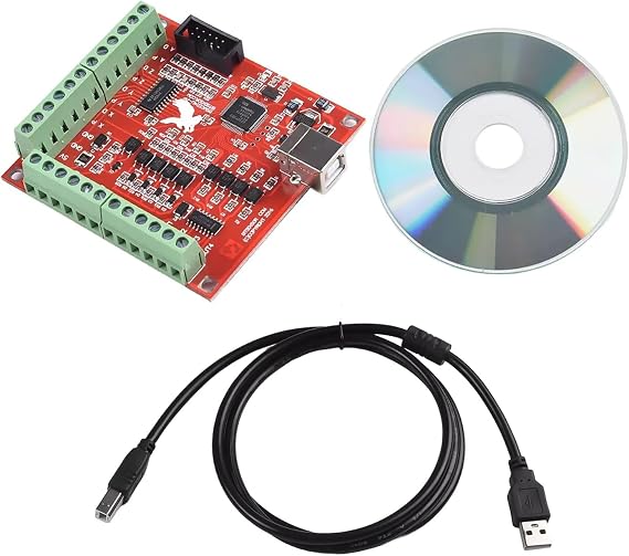 DIY CNC Controller Card, USB 4-Axis Connected Stepper Motor Movement Control Card