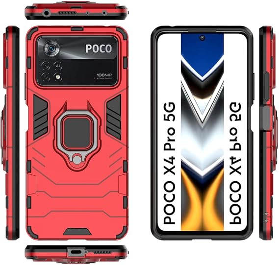 Case for Xiaomi Poco X4 Pro 5G Case Cover,Magnetic Car Mount Bracket Shell Case for Xiaomi Poco X4 Pro 5G Case Red