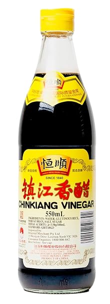 Heng Shun Chinkiang Black Rice Vinegar 550ml - Chinese Black Vinegar - Ideal for Marinades Sauces & Asian Cuisine