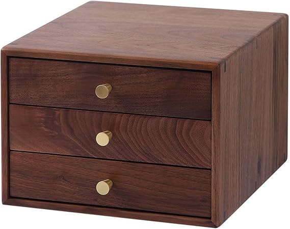 Jewelry Box Organizer Black Walnut Multi-layer Drawer Storage Box Porch Desktop Solid Wood Storage Cabinet Sundries Storage Box Jewelry Organizer Small