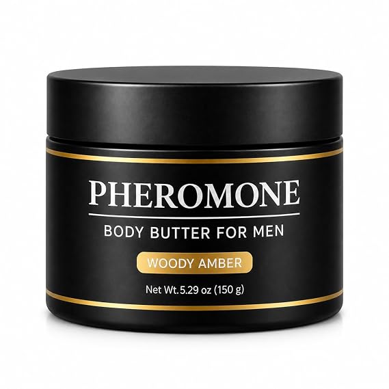 Pheromone Body Butter Men, Cologne-Inspired Fragrance Moisturizer, Long-Lasting Scent Mens Skin Cream with Shea Butter, Cocoa Butter & Coconut Oil, Non-Greasy