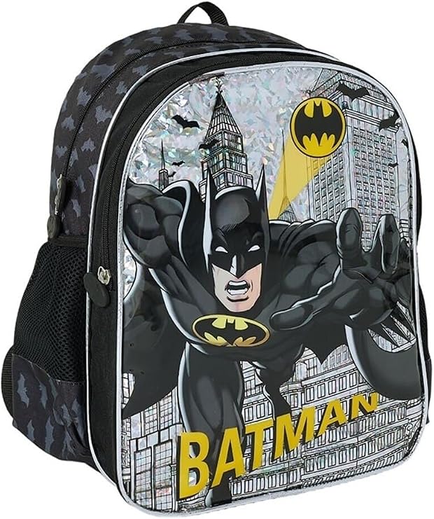 OBM Batman Okul Çantası, Siyah Baskılı, 27,5 x 12,5 x 38 cm
