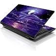 LSS 17 17.3 Inches Laptop Notebook Skin Sticker with 2 Wrist Pads - Reusable Cover Protector Vinyl Sticker Cover Decal Fits 17" - 19" HP Asus Acer Samsung - Dolphins Pattern