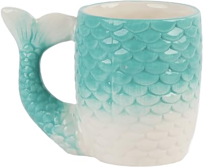 Servette Home 3D Mermaid Tail Large Ceramic Mug - 17 oz