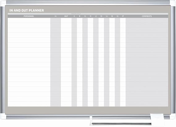MasterVision in-Out Magnetic Dry Erase Board, 36 x 24, White Surface, Silver Aluminum Frame