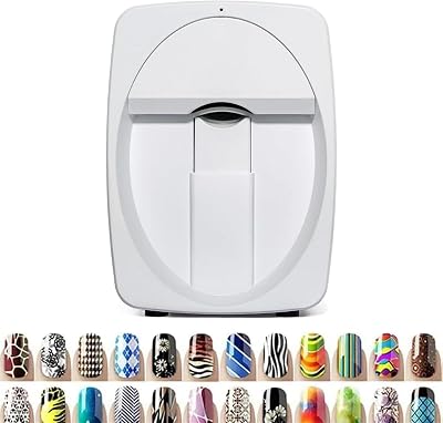 3D Smart Nail Printer, Digital Mobile Nail Art Printe, Multifunction Portable Color Nail Art Printers Machine, Support WiFiDIYUSB, for Home Usage Nail Salon Nail Lovers.White