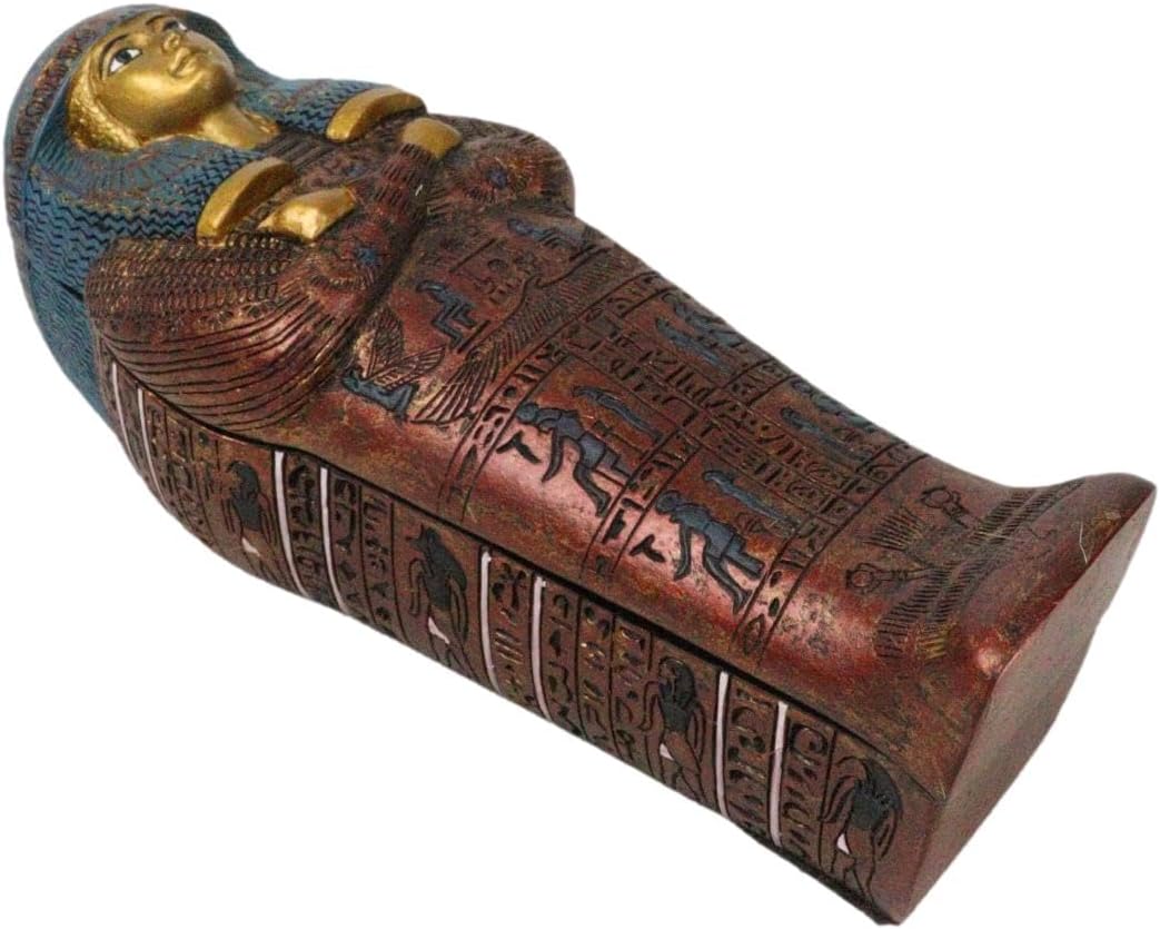 Ebros Ancient Egyptian Civilization Maatkare Hatshepsut The Great Royal Queen of Pharaoh Thutmose Sarcophagus Coffin with Embalmed Mummy Mini Figurine 3 Piece Set 7 Long Pyramid Relic