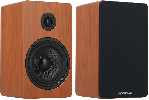 Rockville RockShelf 54C Wood Pair 5.25" Home Theater Bookshelf Speakers