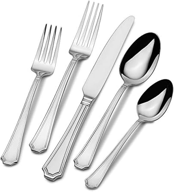 International Silver Carleigh 67-Piece Stainless Steel Flatware Set with Serving Utensil Set, Service for 12