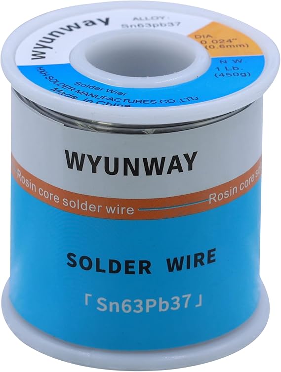 Solder Wire 63/37 Tin/Lead with Flux Rosin Core for Electrical Soldering net weight (0.6(0.024") 450g(1lb.))